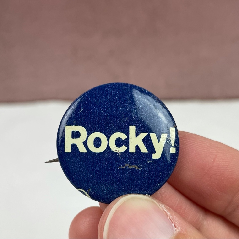 Rocky! Blue Circle Pin